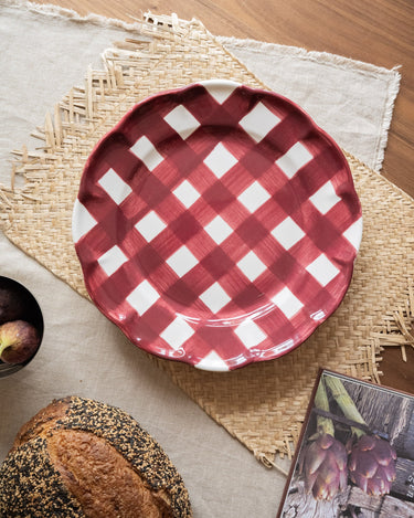 Handgemaakt Serveerbord Vichy Bordeaux - Things I Like Things I Love