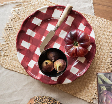 Handgemaakt Serveerbord Vichy Bordeaux - Things I Like Things I Love