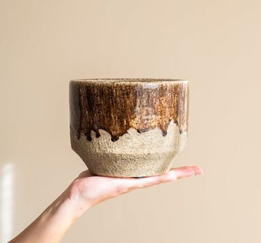 Handgemaakte Bloempot Folke Keramiek Bruin - Things I Like Things I Love