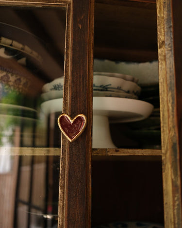 Handgemaakte Kastknop Pyar Hart Bordeaux - Things I Like Things I Love