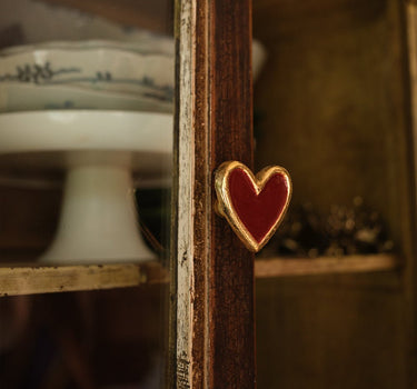 Handgemaakte Kastknop Pyar Hart Bordeaux - Things I Like Things I Love