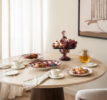 Handgemaakte Serveerschaal Vichy Bordeaux - Things I Like Things I Love