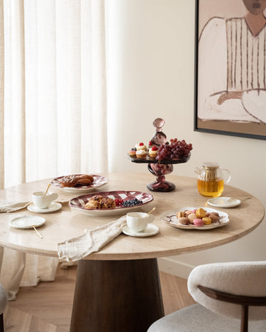 Handgemaakte Serveerschaal Vichy Bordeaux - Things I Like Things I Love
