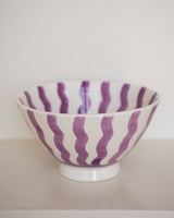 Handmade Bowl Lilac Stripe Ceramic