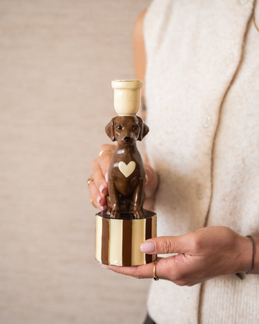 Handmade Candle Holder Sausage Dog - Things I Like Things I Love