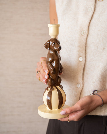 Handmade Candle Holder Sausage Dog - Things I Like Things I Love
