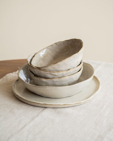 Handmade Deep Dinner Plate Serpa Beige - Things I Like Things I Love