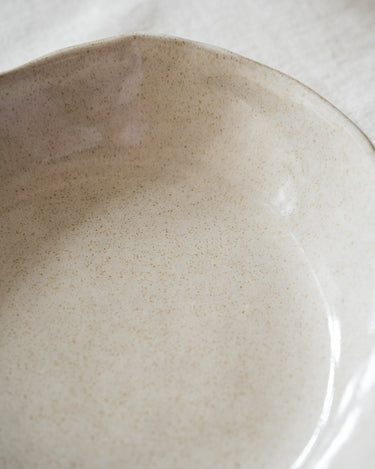 Handmade Deep Dinner Plate Serpa Beige - Things I Like Things I Love