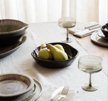 Handmade Deep Dinner Plate Serpa Burgundy - Things I Like Things I Love