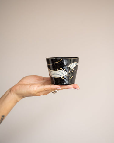 Handmade Japanese Cappuccino Mug Whale - Things I Like Things I Love