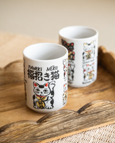 Handmade Japanese Cup Emboss Lucky Cat - Things I Like Things I Love