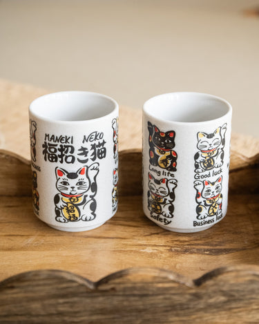Handmade Japanese Cup Emboss Lucky Cat - Things I Like Things I Love