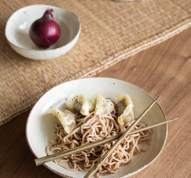 Handmade Japanese Deep Dinner Plate Shirogesho - Things I Like Things I Love