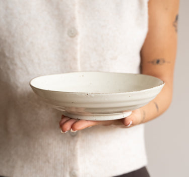 Handmade Japanese Deep Dinner Plate Shirogesho - Things I Like Things I Love
