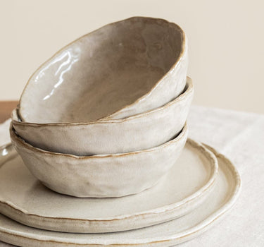 Handmade Medium Bowl Serpa Beige - Things I Like Things I Love