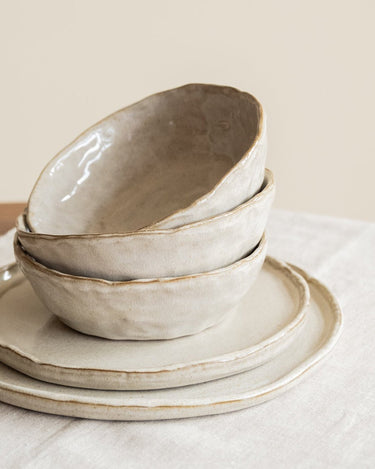 Handmade Medium Bowl Serpa Beige - Things I Like Things I Love