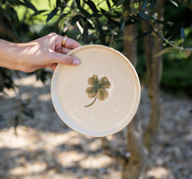 Handmade Plate Lucky Clover Ceramic - Things I Like Things I Love