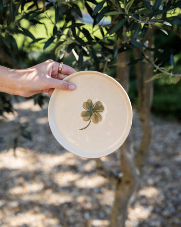 Handmade Plate Lucky Clover Ceramic - Things I Like Things I Love