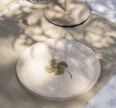 Handmade Plate Lucky Clover Ceramic - Things I Like Things I Love