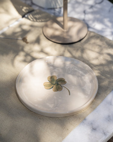 Handmade Plate Lucky Clover Ceramic - Things I Like Things I Love