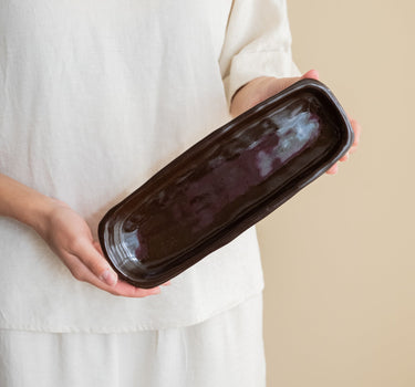 Handmade Serving Tray Serpa Burgundy - Things I Like Things I Love