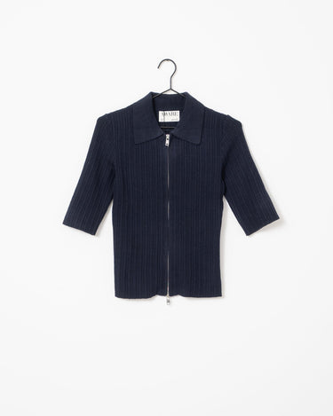 Hanna Zip Knit Cardigan Night Sky - Things I Like Things I Love