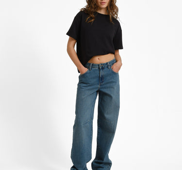 Hazal Barrel Jeans Medium Blue Denim - Things I Like Things I Love