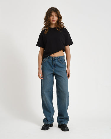 Hazal Barrel Jeans Medium Blue Denim - Things I Like Things I Love