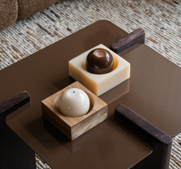 HKLIVING Deco Schaal Cube Pop Beige / Hout - Things I Like Things I Love
