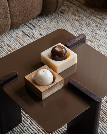 HKLIVING Deco Schaal Cube Pop Beige / Hout - Things I Like Things I Love