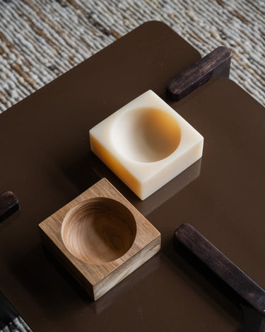 HKLIVING Deco Schaal Cube Pop Beige / Hout - Things I Like Things I Love