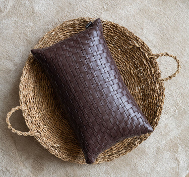 HKLIVING Kussen Gevlochten Bruin - Things I Like Things I Love