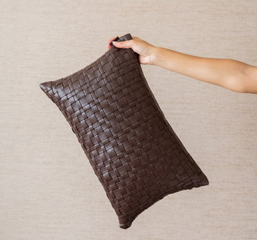 HKLIVING Kussen Gevlochten Bruin - Things I Like Things I Love