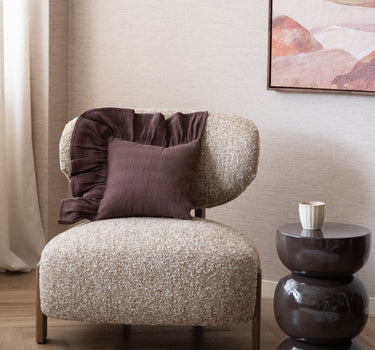 HKLIVING Kussen Ruffel Bruin - Things I Like Things I Love