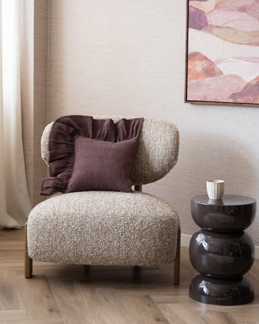 HKLIVING Kussen Ruffel Bruin - Things I Like Things I Love