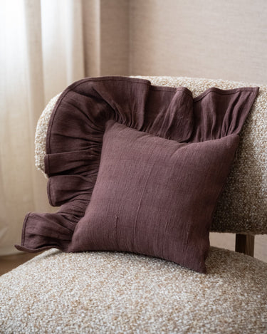 HKLIVING Kussen Ruffel Bruin - Things I Like Things I Love