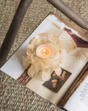 HKLIVING Tealight Holder Glass Cream - Things I Like Things I Love