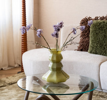 HKLIVING Vase Silhouette Glass Olive Green - Things I Like Things I Love