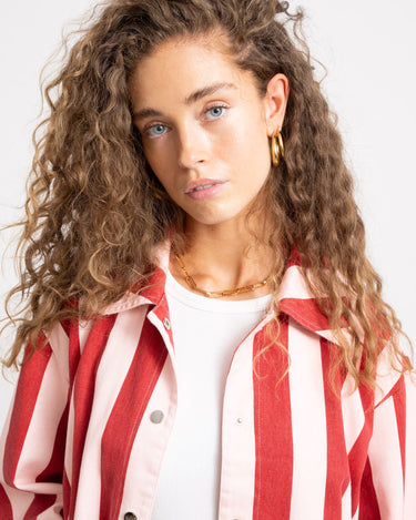 Jacket Lara Striped Bordeaux - Things I Like Things I Love
