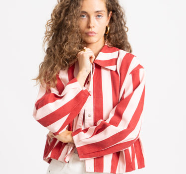Jacket Lara Striped Bordeaux - Things I Like Things I Love