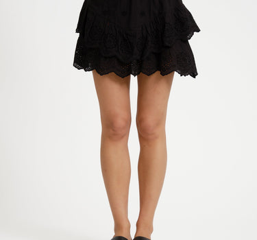 Jade Layered Broderie Skirt Black - Things I Like Things I Love