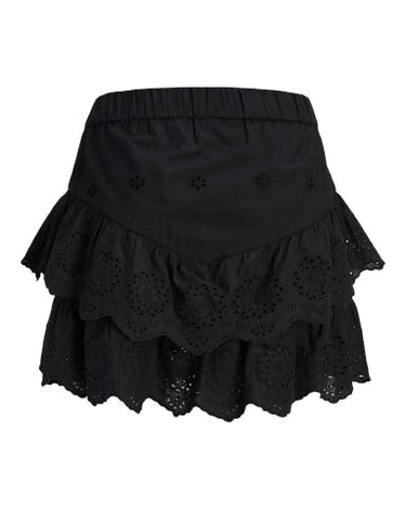 Jade Layered Broderie Skirt Black - Things I Like Things I Love