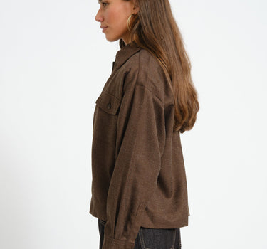 Jala Lili Overshirt Dark Brown Melange - Things I Like Things I Love
