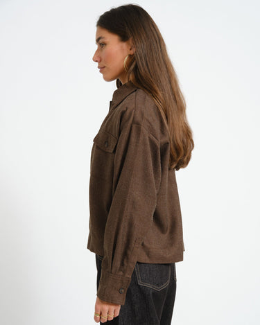Jala Lili Overshirt Dark Brown Melange - Things I Like Things I Love