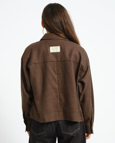 Jala Lili Overshirt Dark Brown Melange - Things I Like Things I Love