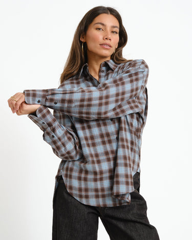 Jamie Check Flannel Shirt Skyway/Peacoat - Things I Like Things I Love