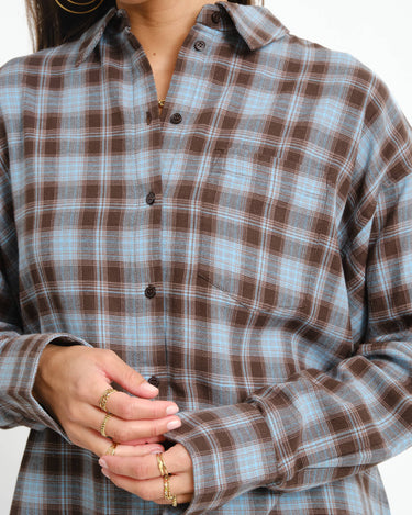 Jamie Check Flannel Shirt Skyway/Peacoat - Things I Like Things I Love