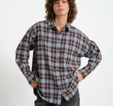 Jamie Check Flannel Shirt Skyway/Peacoat - Things I Like Things I Love