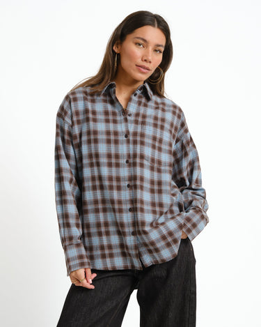 Jamie Check Flannel Shirt Skyway/Peacoat - Things I Like Things I Love