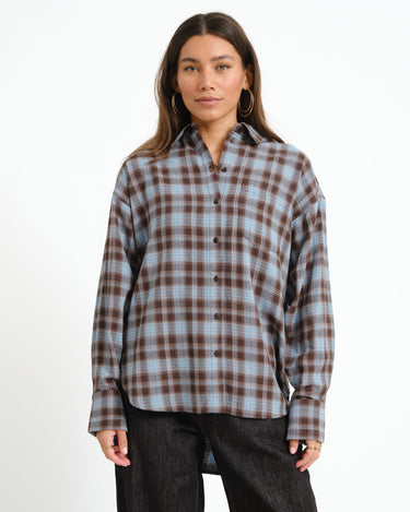 Jamie Check Flannel Shirt Skyway/Peacoat - Things I Like Things I Love